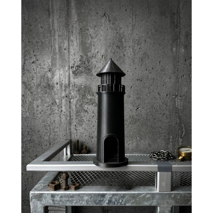 Modern Tasarımlı 3D Siyah Deniz Feneri Ev Dekor Objesi