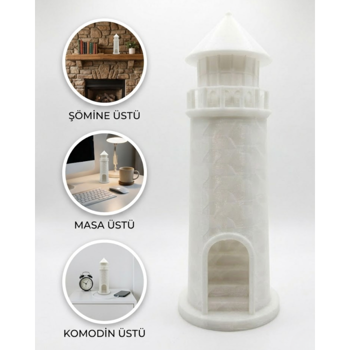 3D Deniz Feneri Dekoratif Obje Modern Ev ve Ofis Aksesuarı