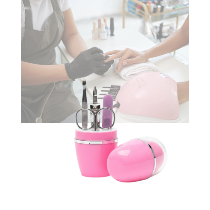 Tırnak Bakım Manikür Pedikür Seti 4 Parça Pembe Pratik Günlük Kullanım