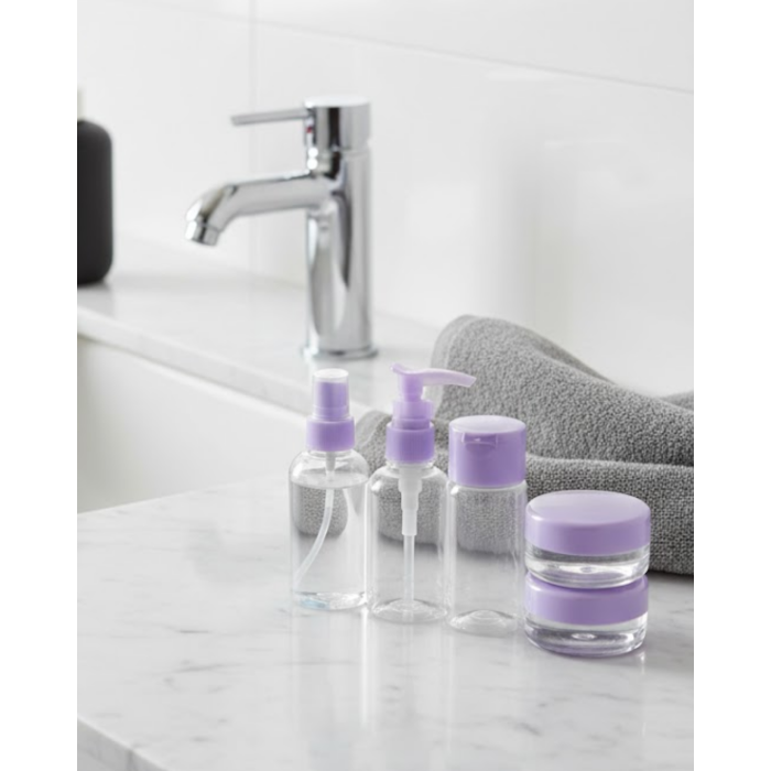 5 Parça Seyahat Banyo Seti 30 ml Şeffaf Taşınabilir Şişe Seti