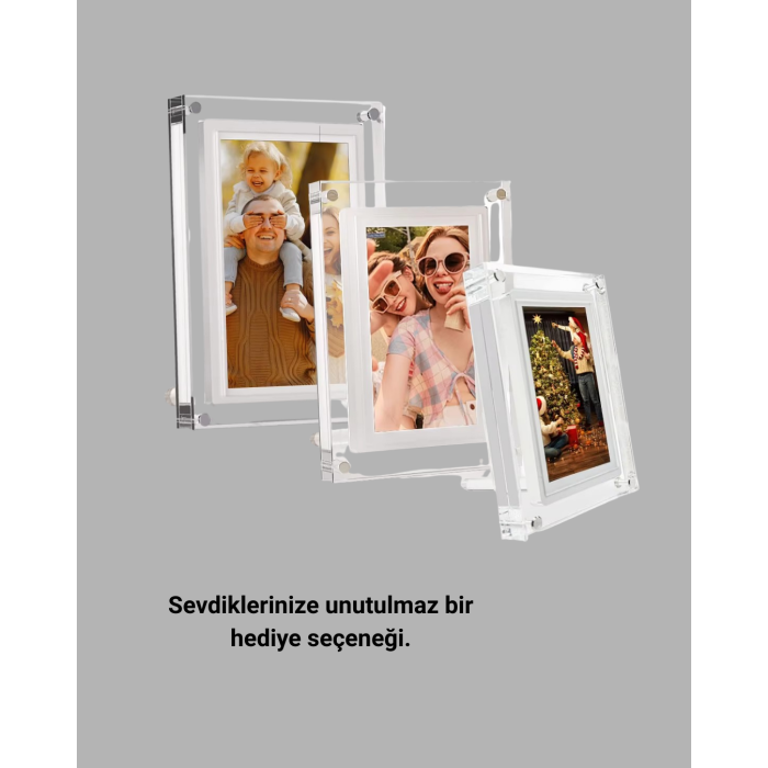 Şık ve Dekoratif 7 İnç Dijital Fotoğraf Çerçevesi – Anılarınızı Sergileyin