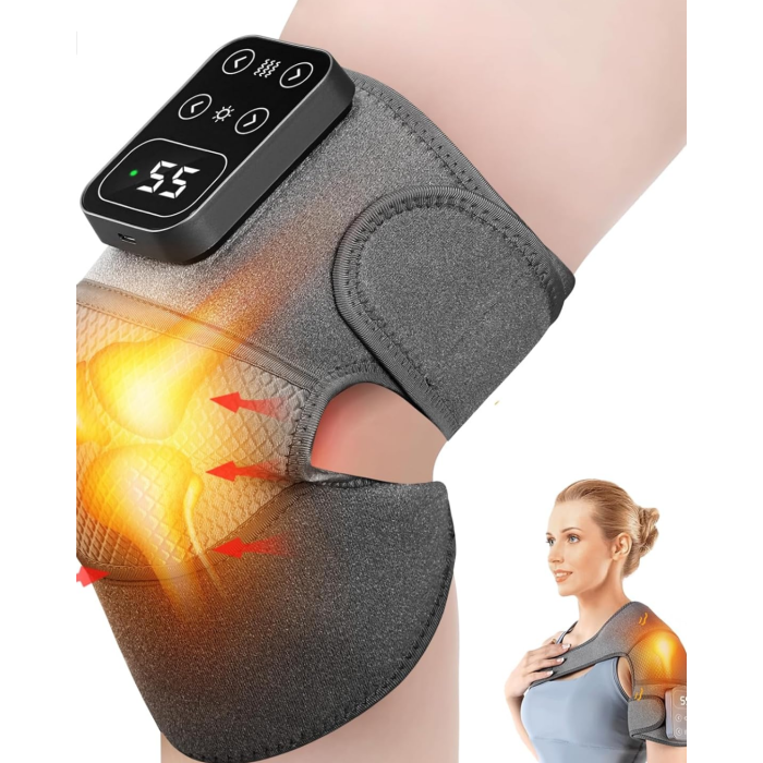 Isı Kontrollü Titreşimli Diz Omuz Masaj Dizlik Seti Kablosuz 2 Adet