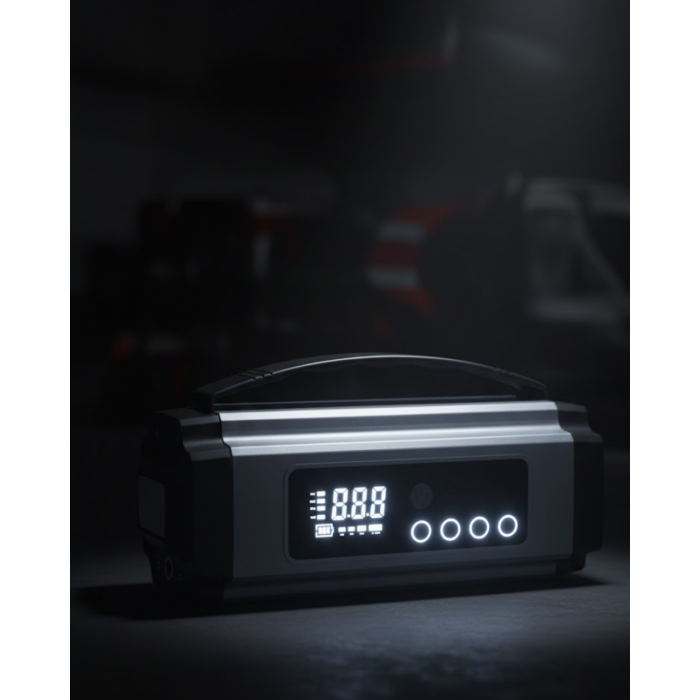 Dijital Göstergeli Akü Takviye Cihazı Lastik Şişirme Powerbank ve LED Işık Özellikli