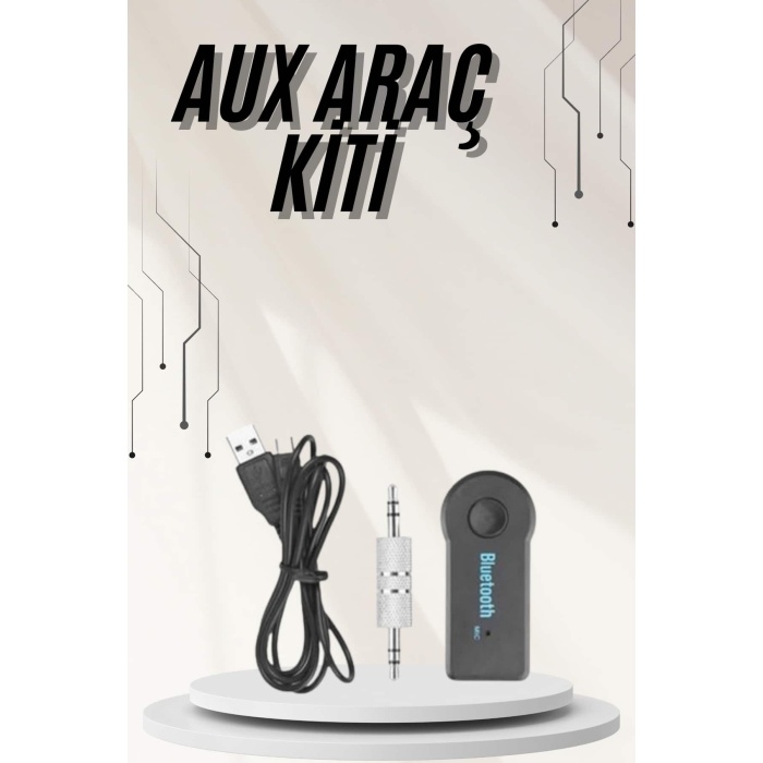 Yeni Nesil Bluetooth Aux Araç Kiti Siyah TV Tablet Telefon Araç Araba