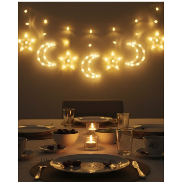 Dekoratif Büyük Ay Yıldız Ramazan Led Işık