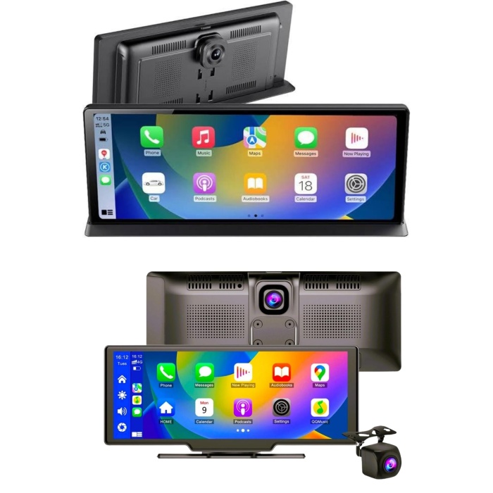 4K Ultra Araç İçi Ön ve Arka Kameralı Ekran HD 2 Kameralı Torpido Üstü Araç Multimedya