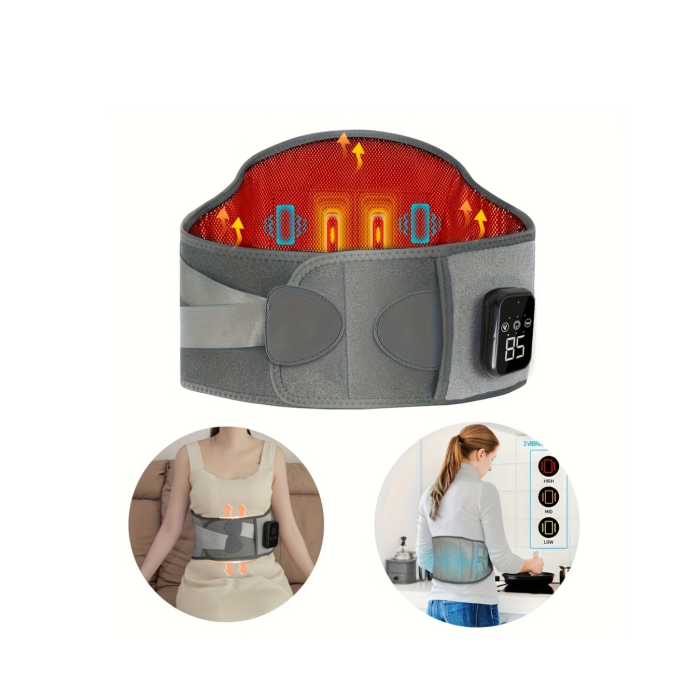 3 Kademe Isıtmalı ve Titreşimli Bel Destek Kemeri Ergonomik Tasarım
