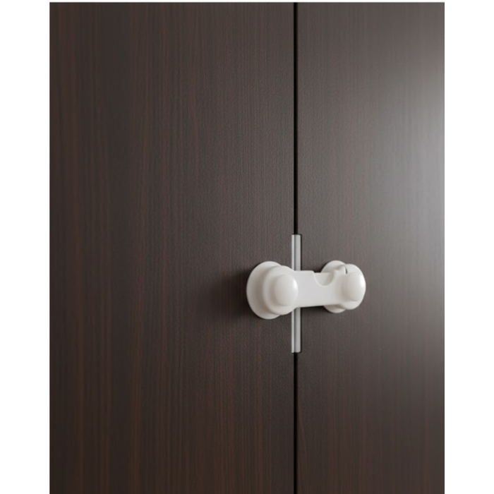 4 Adet Bebek ve Çocuk Koruyucu Dolap Kilidi Vida Gerektirmeyen Güvenlik Seti