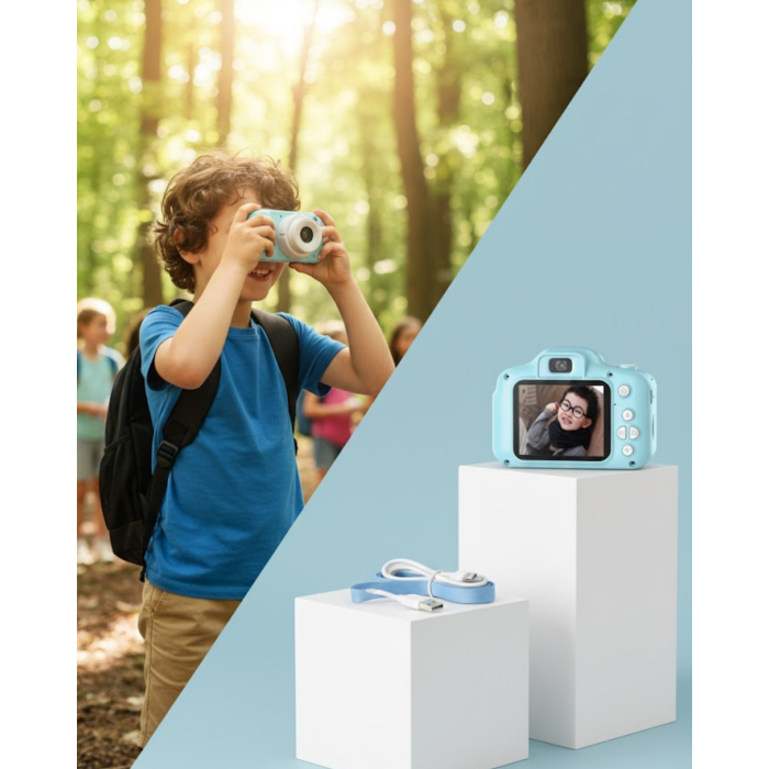 Mavi Mini HD Video Kamera Fotoğraf Çekimli Şarj Edilebilir Bataryalı Dijital Kayıt Cihazı