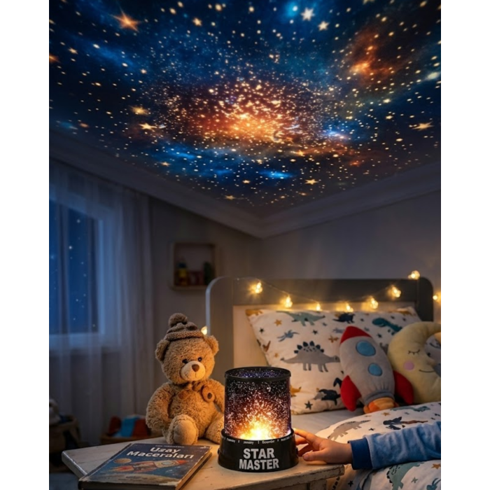 LED Yıldız Projeksiyon Lambası Romantik Oda Atmosfer Işığı