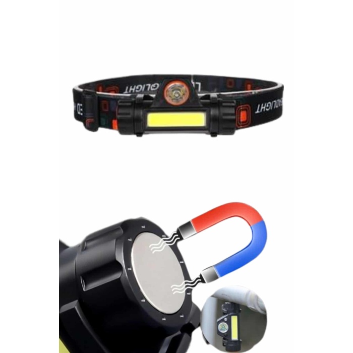 Kafa Lambası Çalışma Işığı Süper Parlak Mıknatıslı Lityum Lion Pilli