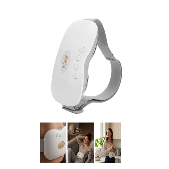 Şarjlı Kızılötesi Isı Terapili Titreşimli Bel ve Rahim Destek Kemeri USB 45-50 Derece Ayarlı