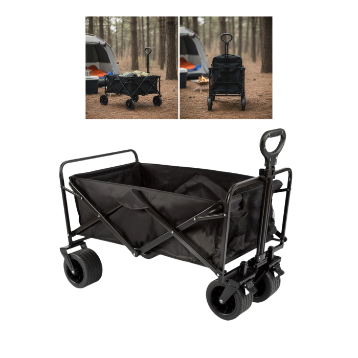 Katlanır Kamp ve Plaj Arabası Büyük Kapasiteli Taşıma Vagonu