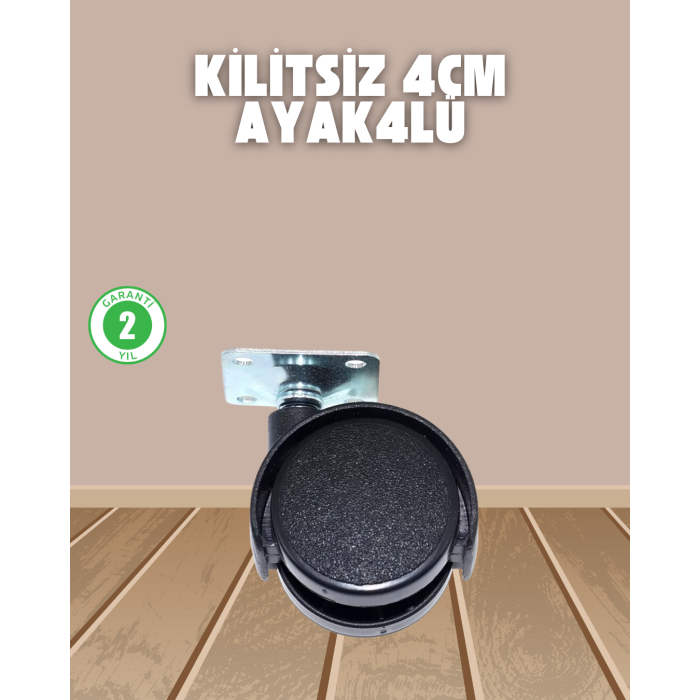 Sehpa ve Ekipmanlar İçin Kilitsiz 4 cm Ayak 4’lü