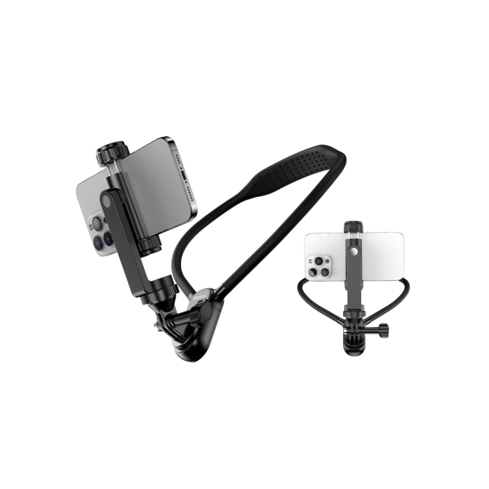 Esnek Silikon Boyun Montajlı Telefon Tutucu Canlı Yayın ve Vlog Çekim
