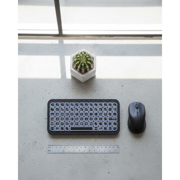 RGB Işıklı Kablosuz Mini Klavye 10 mm İnce Gövde