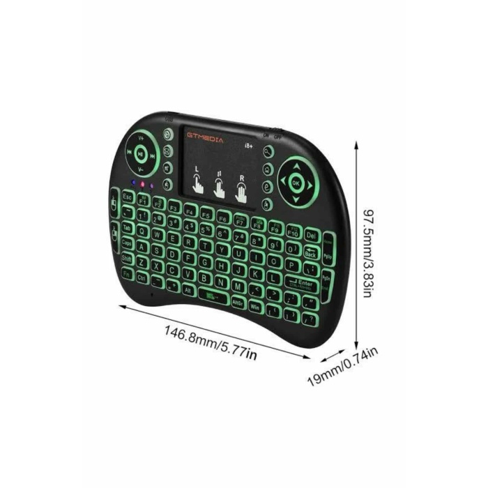 Kablosuz Türkçe Q Klavye RGB Işıklı Televizyon Ps3 Dokunmatik Mouse