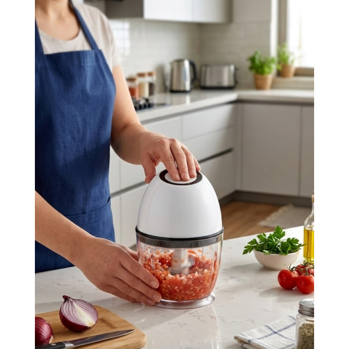 Şarjlı Mutfak Doğrayıcı 450 ML Sebze ve Sarımsak Doğrayıcı