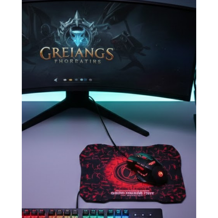 Gaming Mouse Mousepad Seti 3 DPI Ayarı ve LED Işıklı Ergonomik Yapı