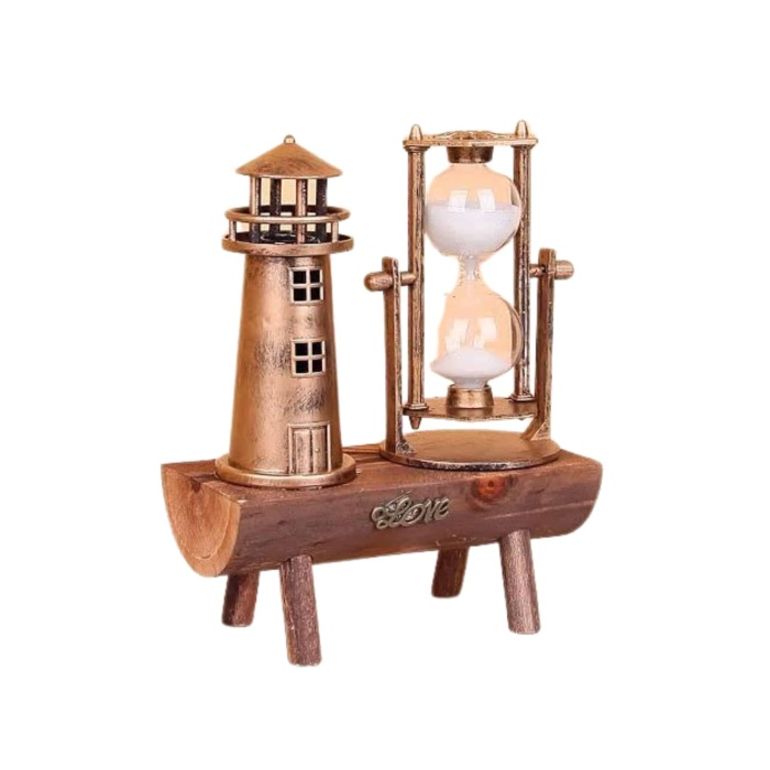 Hediyelik Kum Saati Retro Dekoratif Deniz Feneri Kum Saati