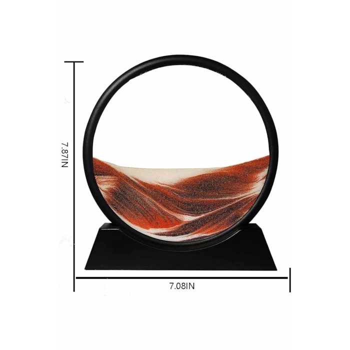3D Led Işıklı Kum Saati Gece Lambası Hareketli Sulu Kum Saati Dekoratif