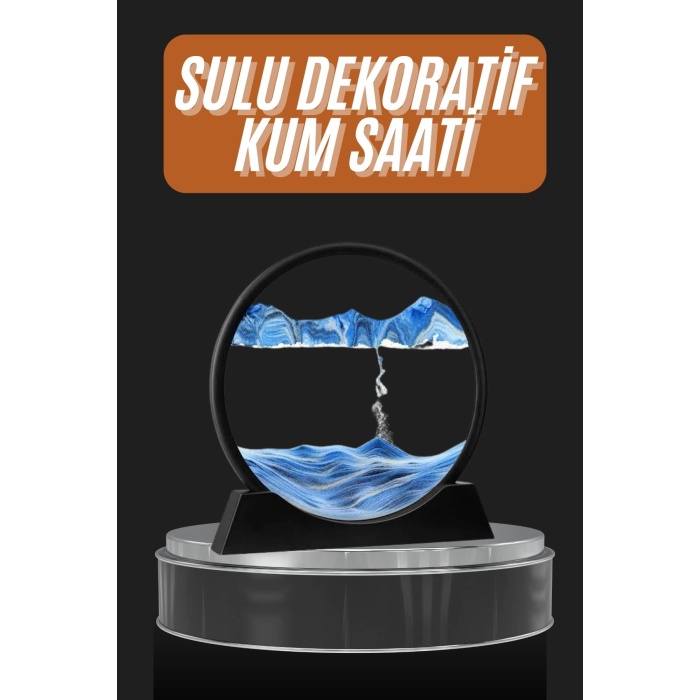 Dekoratif Sulu Kum Saati Ofis Masa Üstü Ev Yuvarlak Kum Saati