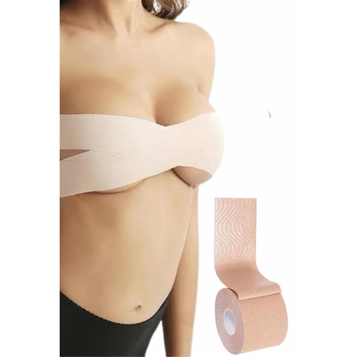 Toparlayıcı Göğüs Bandı Şekillendirici Ten Rengine Uygun Esnek Hassas Ciltlere Uygun