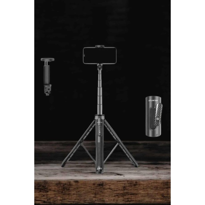 Tripod Kablosuz Bluetooth Bağlantılı Selfie Çubuğu 360 Derece Dönebilen