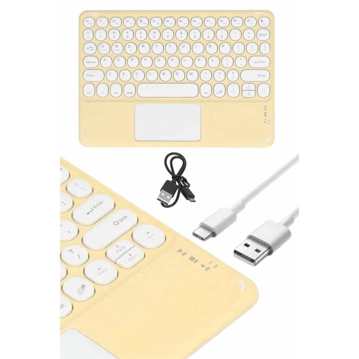Android ve İOS Uyumlu Bluetooth Klavye Touchpad Slim Kablosuz Wifi Q Klavye