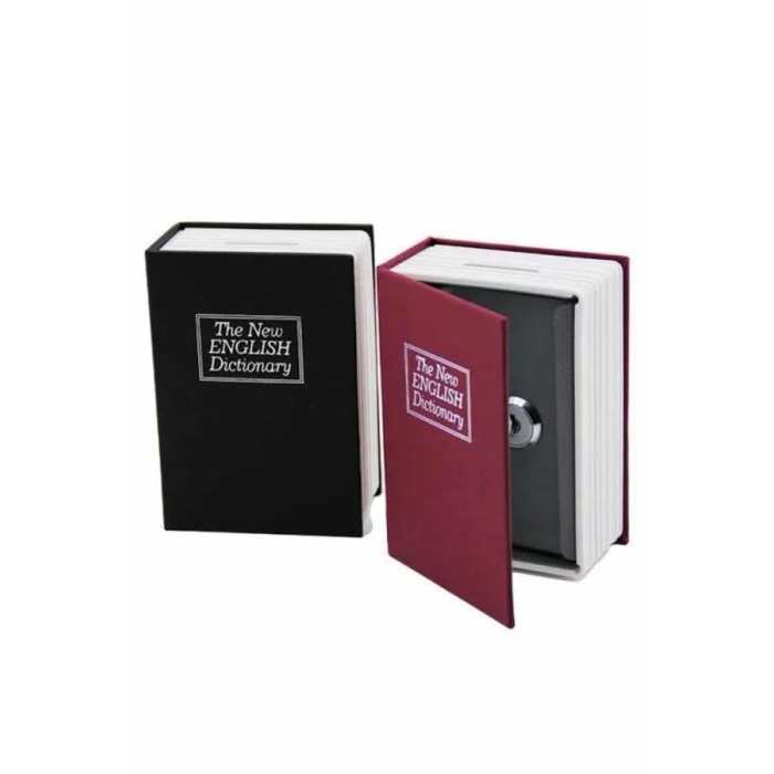 Kitap Görünümlü Gizli Kasa Büyük Boy Anahtarlı Kilitli Para Kasası