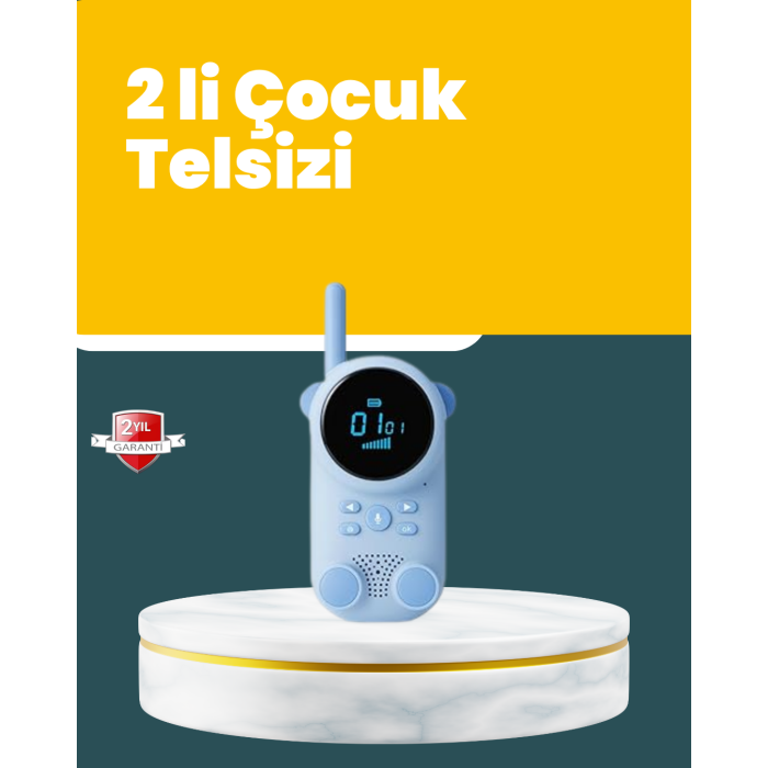 LCD Ekranlı Çocuk Telsizi – İki Yönlü Ses, 1-3 km Çekim Mesafesi