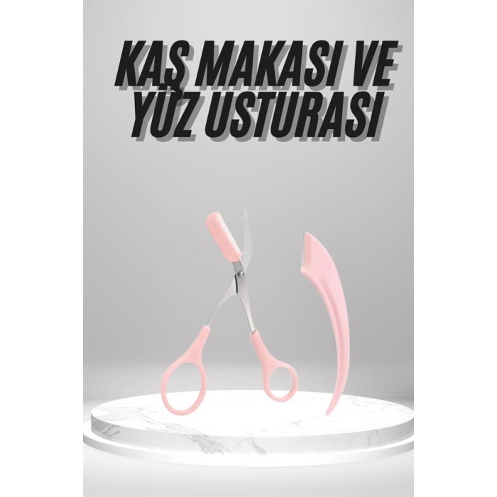 2li Kaş Bakım Seti Taraklı Kaş Makası Ve Kaş Usturası Kaş Şekillendirici
