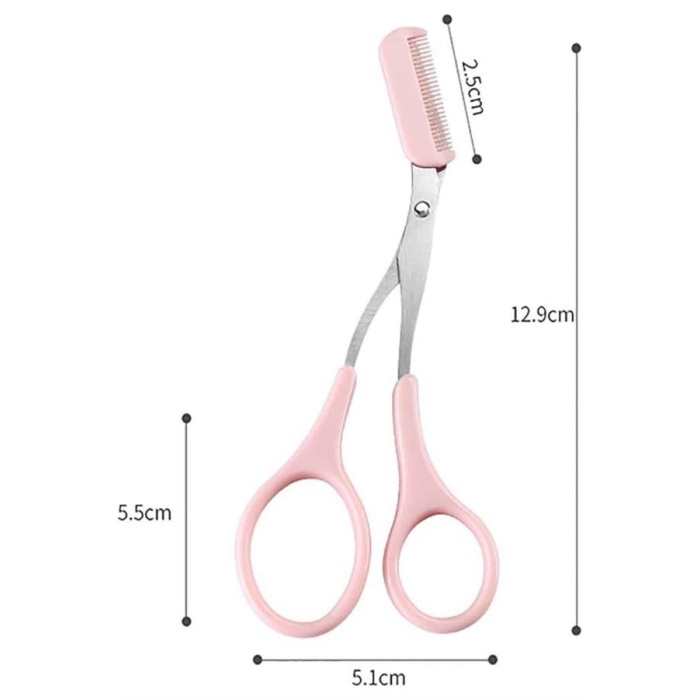 Kavisli Kaş Kirpik Düzeltici Bıyık Alma Taraklı Kaş Makası Yüz Bakım Seti Makas