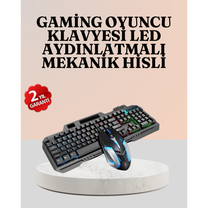 RGB Aydınlatmalı Oyuncu Klavye Mouse – Mekanik Hissiyat, Maksimum Kontrol