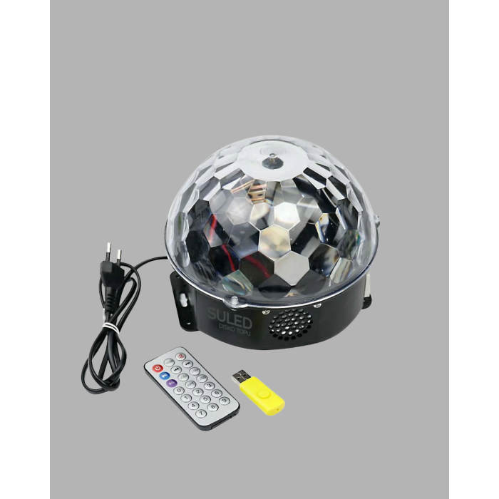 Bluetooth Kontrollü Masaüstü Disko Topu Işığı – Renkli LED Işık Gösterisi ve Uzaktan Kumanda