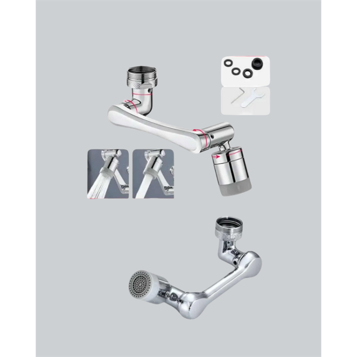 Esnek 1080° Musluk Başlığı 3 Eklemli Hareketli Su Modlu Lavabo Aparatı