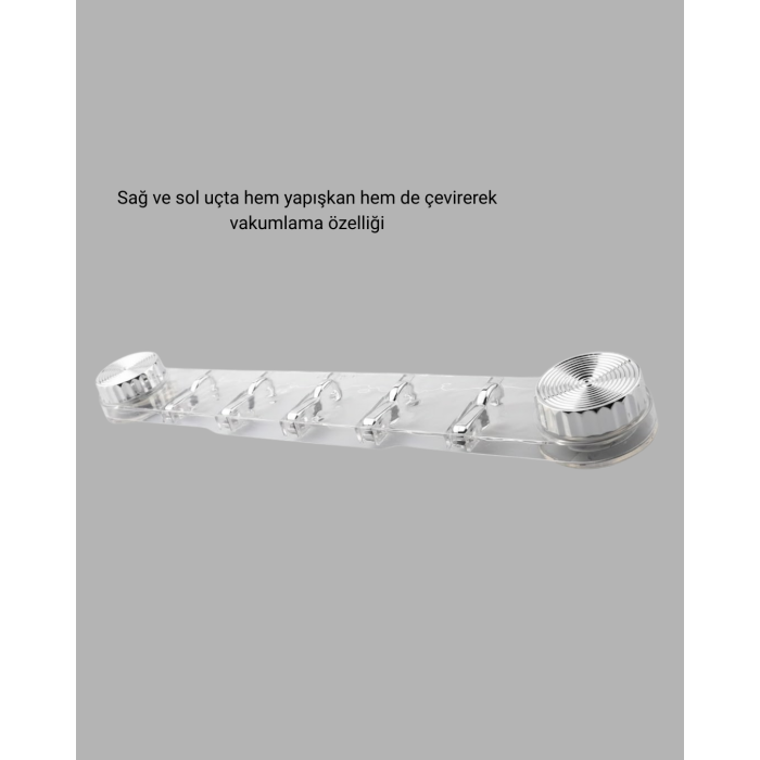 Vakumlu ve Yapışkanlı Mutfak Banyo Askılığı 5 Bölmeli Pratik Düzenleyici