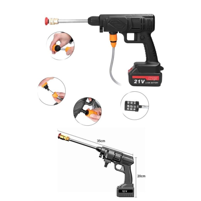 Akülü Oto Araç Yıkama Yüksek Basınçlı Araba Yıkama Makinesi Şarjlı