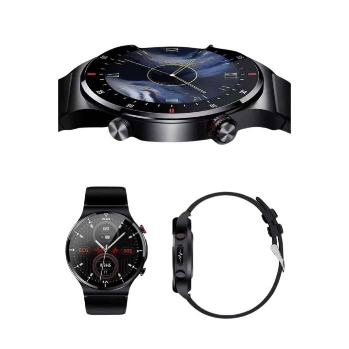 Amoled Ekran Metal Deri Silikon Kordonlu Uyku ve Sağlık Takibi