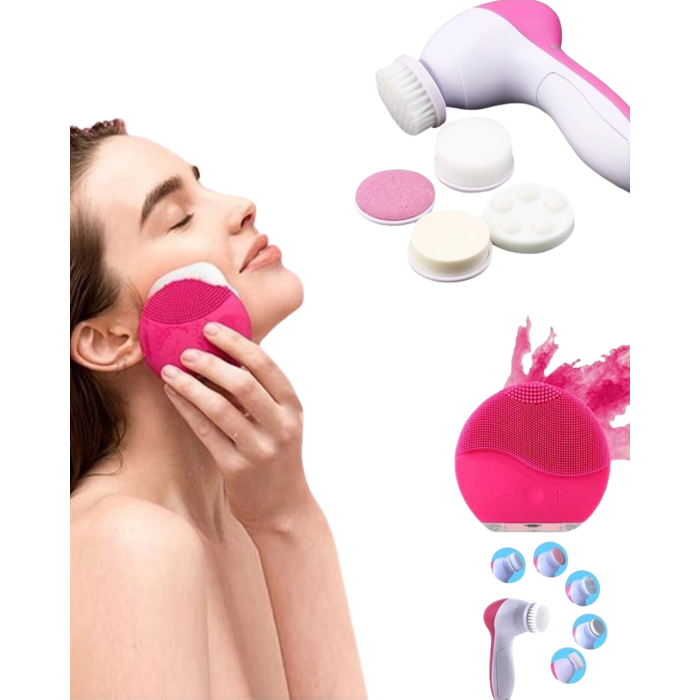 İkili Cilt Bakım Seti 5 Başlıklı Yüz Temizleme ve Masaj Aleti Canlandırıcı ve Onarıcı