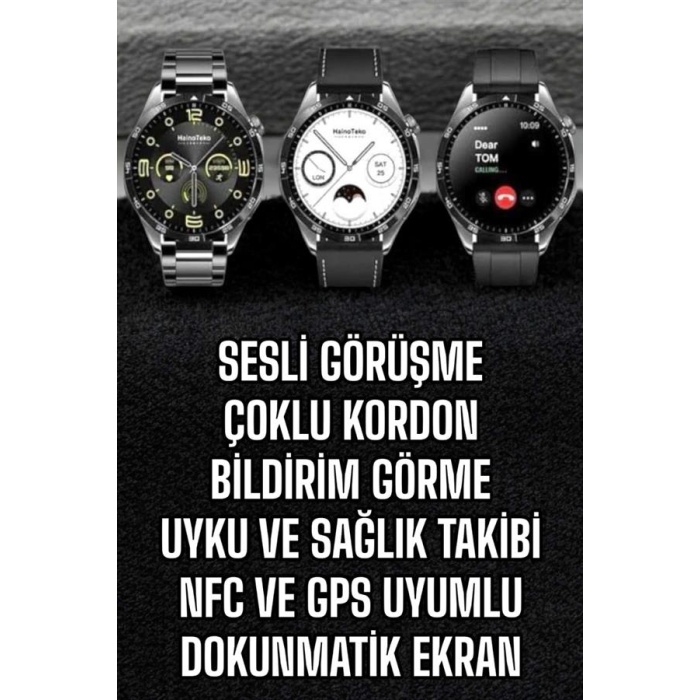 Akıllı Saat Titreşimli Amoled Ekran Uyku ve Sağlık Takibi Sesli Görüşme