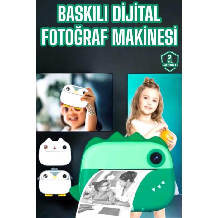 Çocuklar İçin Özel Fotoğraf Makinesi Printer Kamera Taşınabilir HD