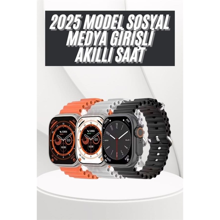 Yeni Nesil Akıllı Saat Uyku ve Sağlık Takibi Titeşimli Sesli Arama Mesaj ve Bildirim Görme