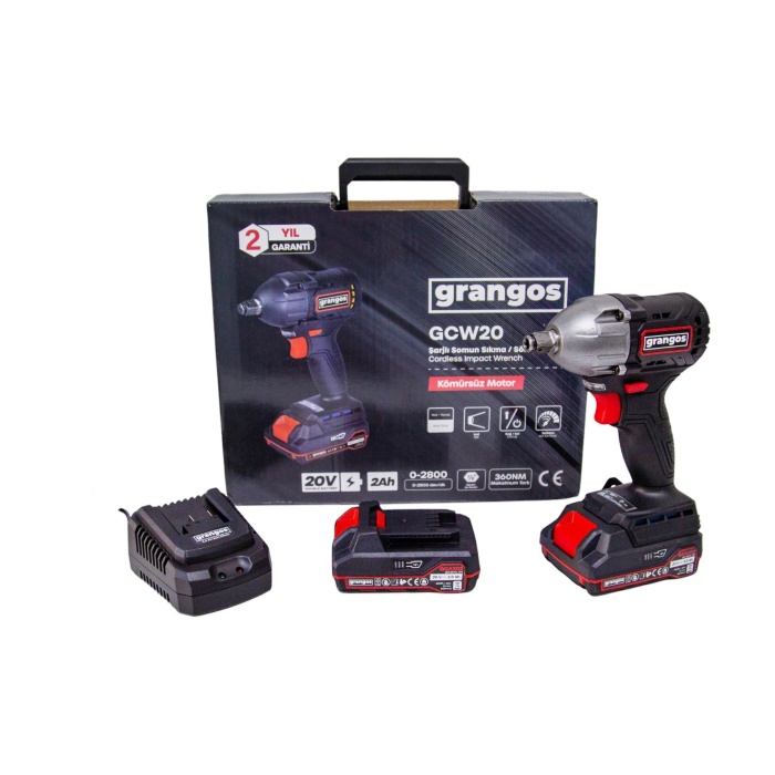 Grangos GCW20-T2 20V 2 Ah Çift Akülü Somun Sıkma