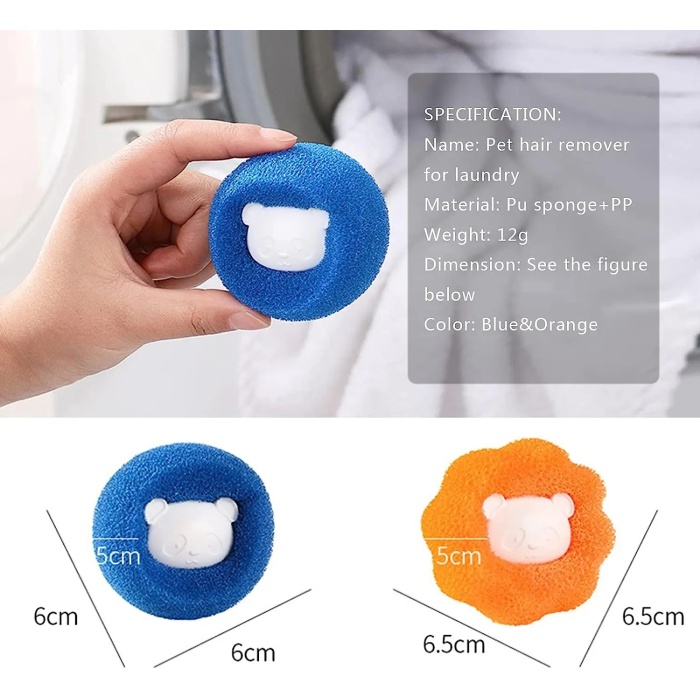 2 Adet Çamaşır Makinesi Ve Evcil Hayvanlar İçin Tüy Toplayıcı Yıkanabilir Sünger Top