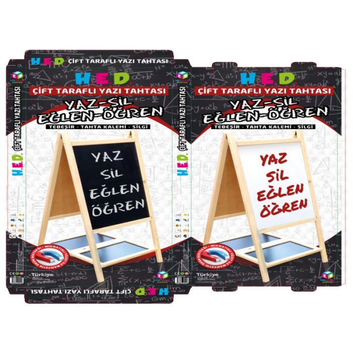 Yazı Tahtası Çift Taraflı Ayaklı Mıknatıslı Yazı Tahtası Seti 110 x 60