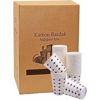 Kağıt Karton Bardak Tek Kullanımlık Çay Kahve Bardağı - 8 Oz - 2000 Adet/Koli