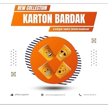7 oz Karton Bardak 300 adet Karışık Desen