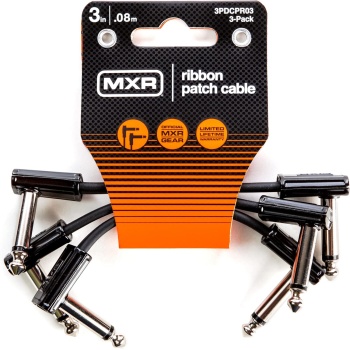 JIM DUNLOP Şerit Yama Kablosu 3 | 3-3 Paket, 1/4-İnç Dik Açı (3PDCPR03)