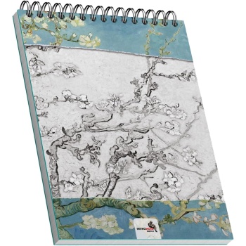 Almond Blossoms, Van Gogh 1890, A5 Eskiz Defter II, Çizgisiz, 100 Sayfa, 100 gram, Beyaz Renk, Spiralli, Sketchbook
